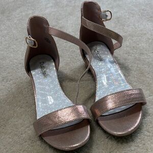 Kids 4 Rose Gold Ankle-Strap Dress Shoes Sandals